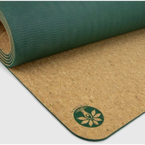 Yoloha Tropical Vibes Aura Cork Yoga Mat - Picture 2 of 3